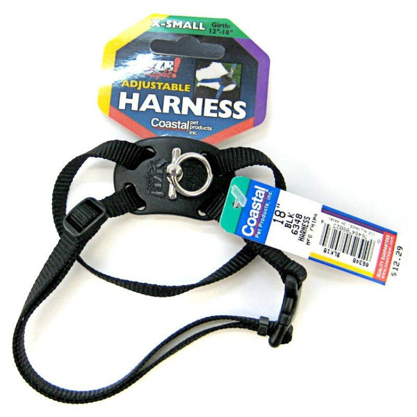 Coastal Pet Size Right Adjustable Nylon Harness - Black