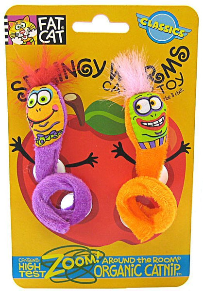 Fat Cat Springy Worm Catnip Toy - Assorted