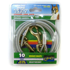 Four Paws Dog Tie Out Cable - Heavy Weight - Black