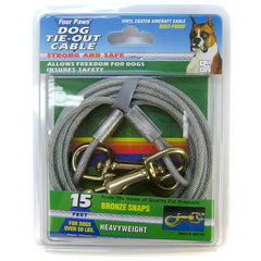 Four Paws Dog Tie Out Cable - Heavy Weight - Black