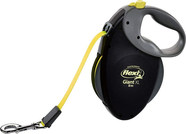 Flexi Giant Retractable Tape Dog Leash - Black / Neon