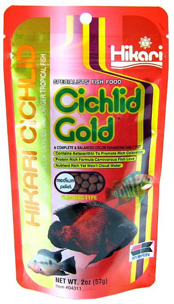 Hikari Cichlid Gold Color Enhancing Fish Food - Medium Pellet