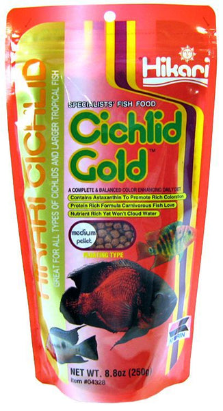 Hikari Cichlid Gold Color Enhancing Fish Food - Medium Pellet