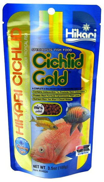 Hikari Cichlid Gold Color Enhancing Sinking Fish Food - Mini Pellet