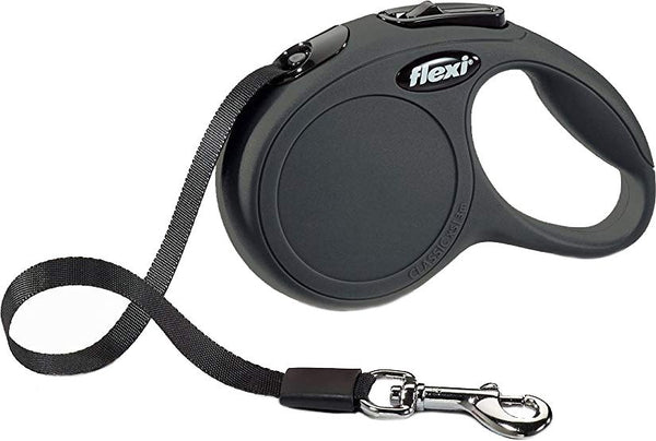 Flexi New Classic Retractable Tape Leash - Black