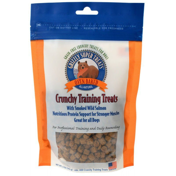 Grizzly Super Treats Oven-Baked Crunchy Training Treats with Smoked Salmon