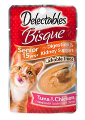 Hartz Delectables Bisque Senior Cat Treats - Tuna & Chicken