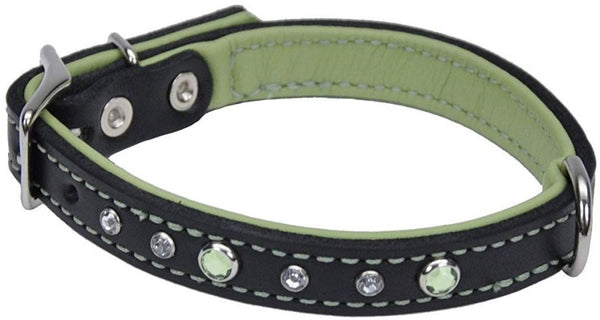 CircleT Fashion Leather Jewel Collar Green