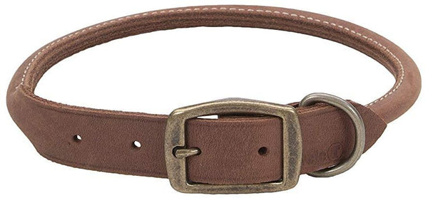 CircleT Rustic Leather Dog Collar Chocolate