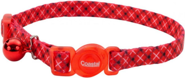 Coastal Pet Safe Cat Breakaway Collar White/Red Plaid