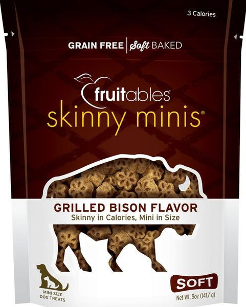 Fruitables Skinny Minis Grilled Bison Flavor Soft Baked Dog Treats