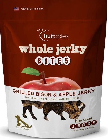 Fruitables Whole Jerky Bites Grilled Bison Dog Treats