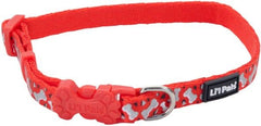 Li'L Pals Reflective Collar - Red with Bones