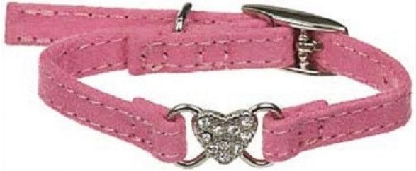 Li'l Pals Suede Jewel Collar Pink