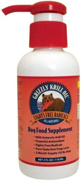 Grizzly Wild Antarctic Krill Oil All-Natural Antioxidant Dog Food Supplement